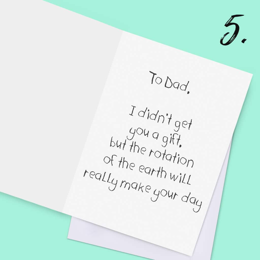 Father's Day card on aqua background