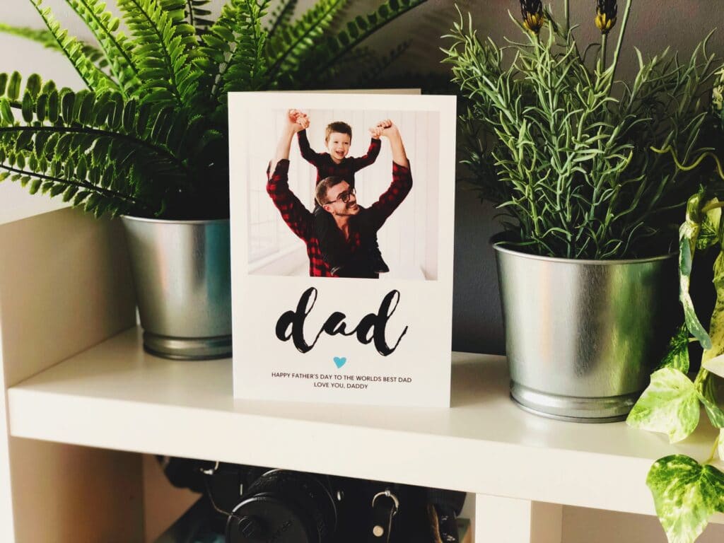 Father's Day card with a young father and his son