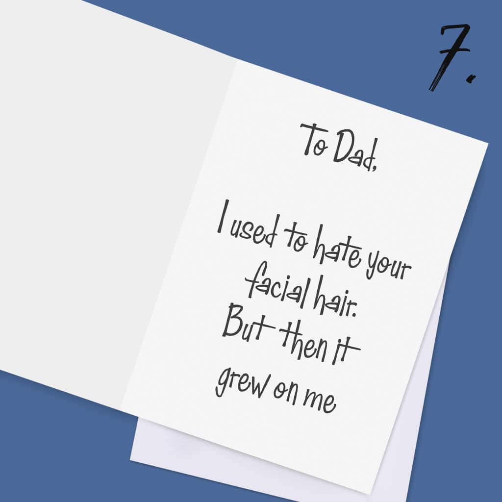 Father's Day card on blue background