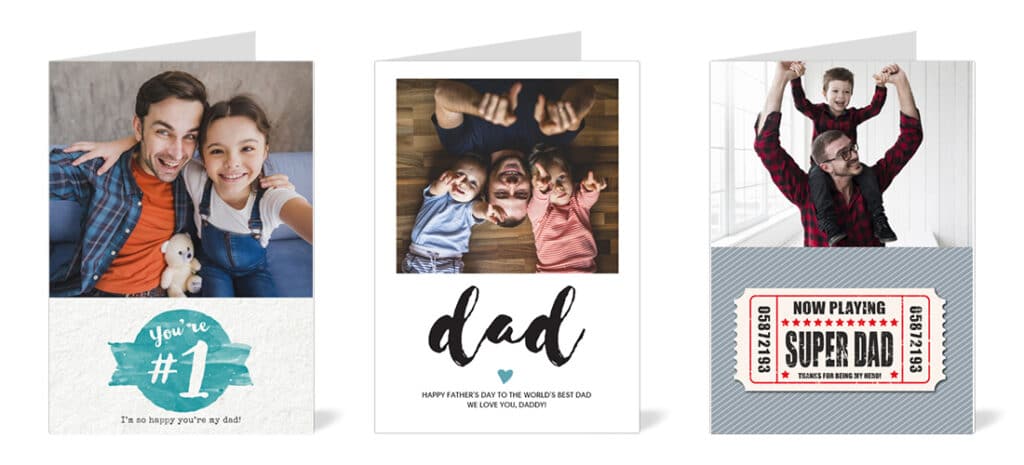 Three Father's Day cards with photos