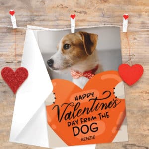 Valentine's Day card with photo of dog