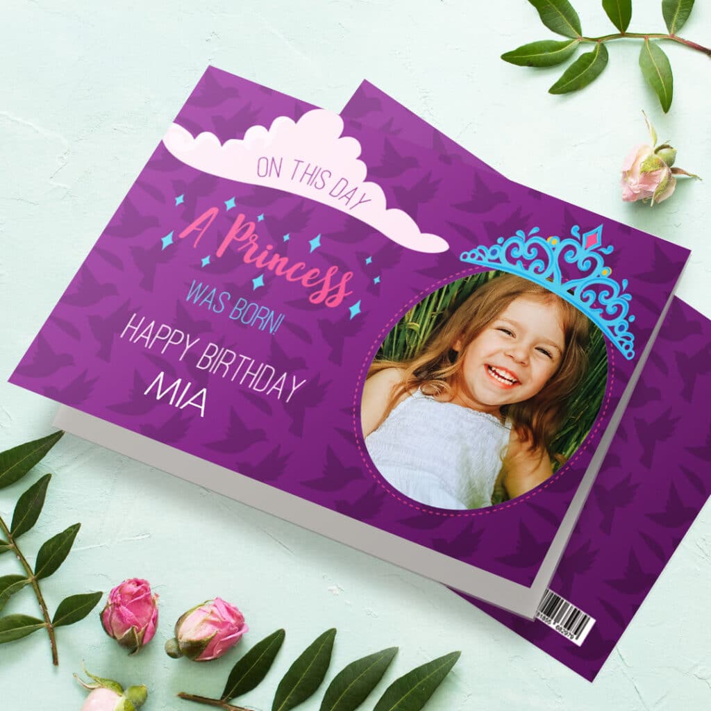 "A princess was born" Photo Greeting Card