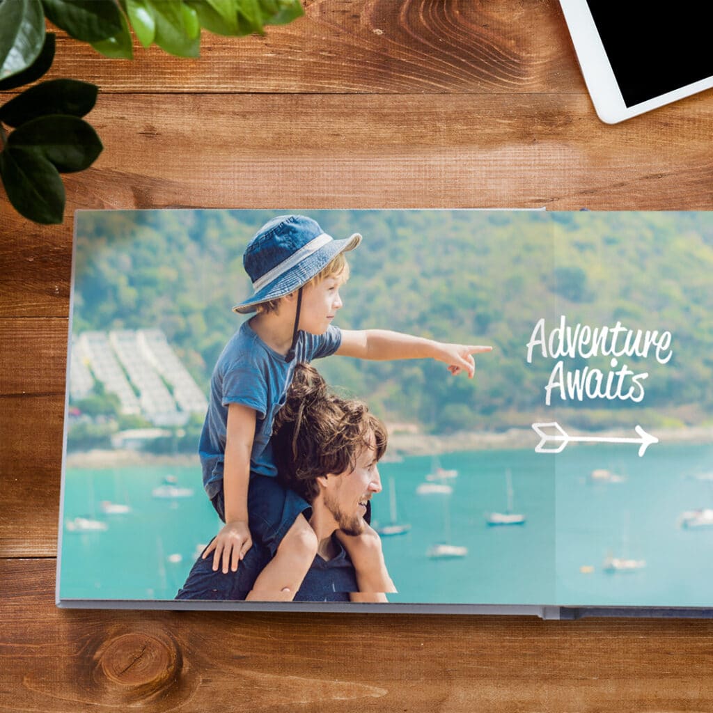 photobook with a holiday photo
