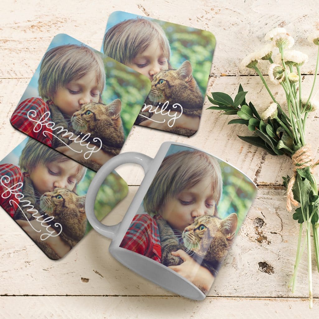 Make tea with sympathy when you create personalised mugs and coasters