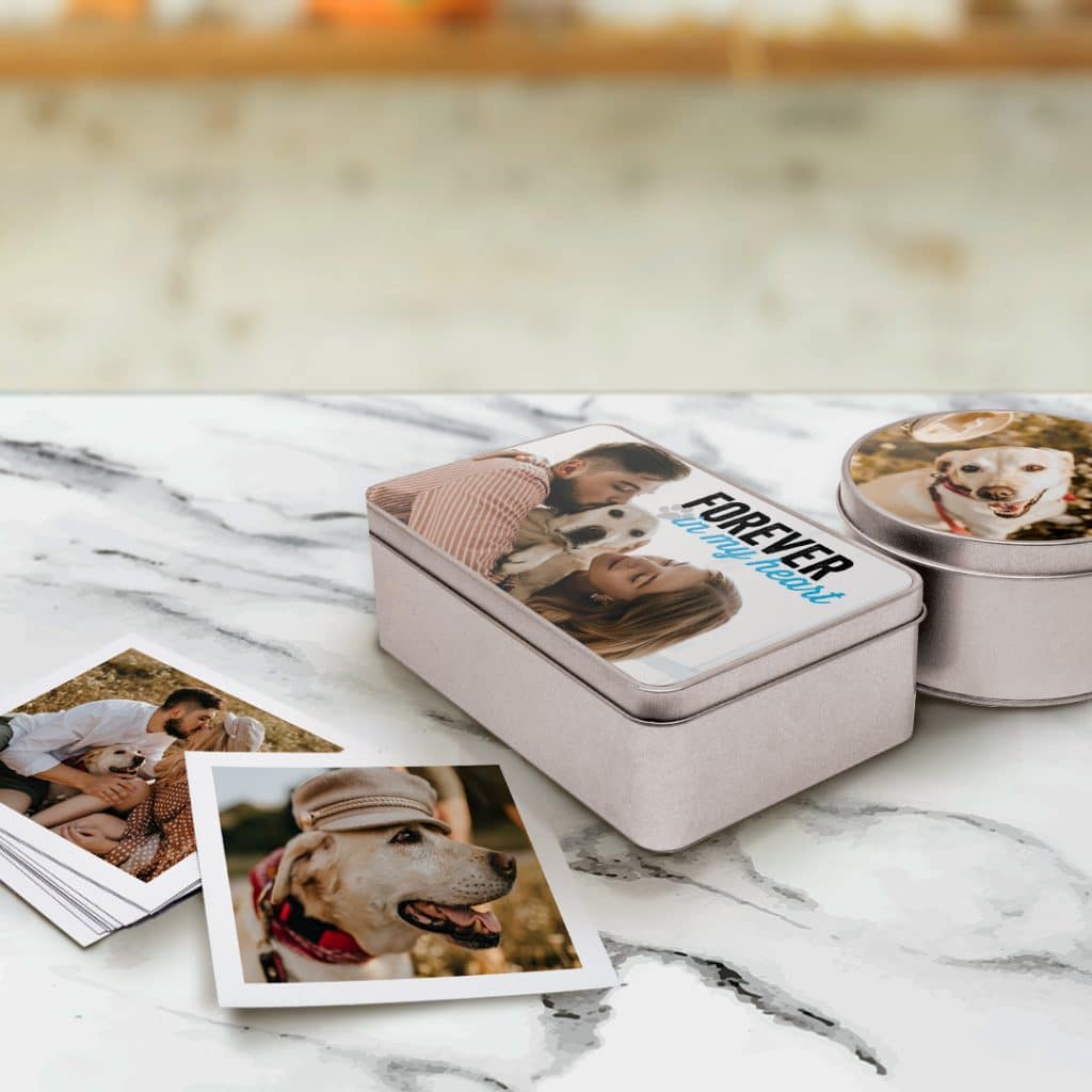 Create a personalised memory tin with photos