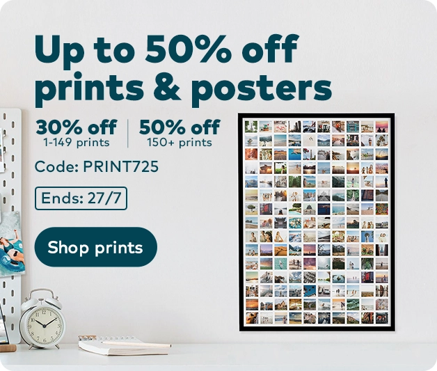 Up to 50% off prints and posters